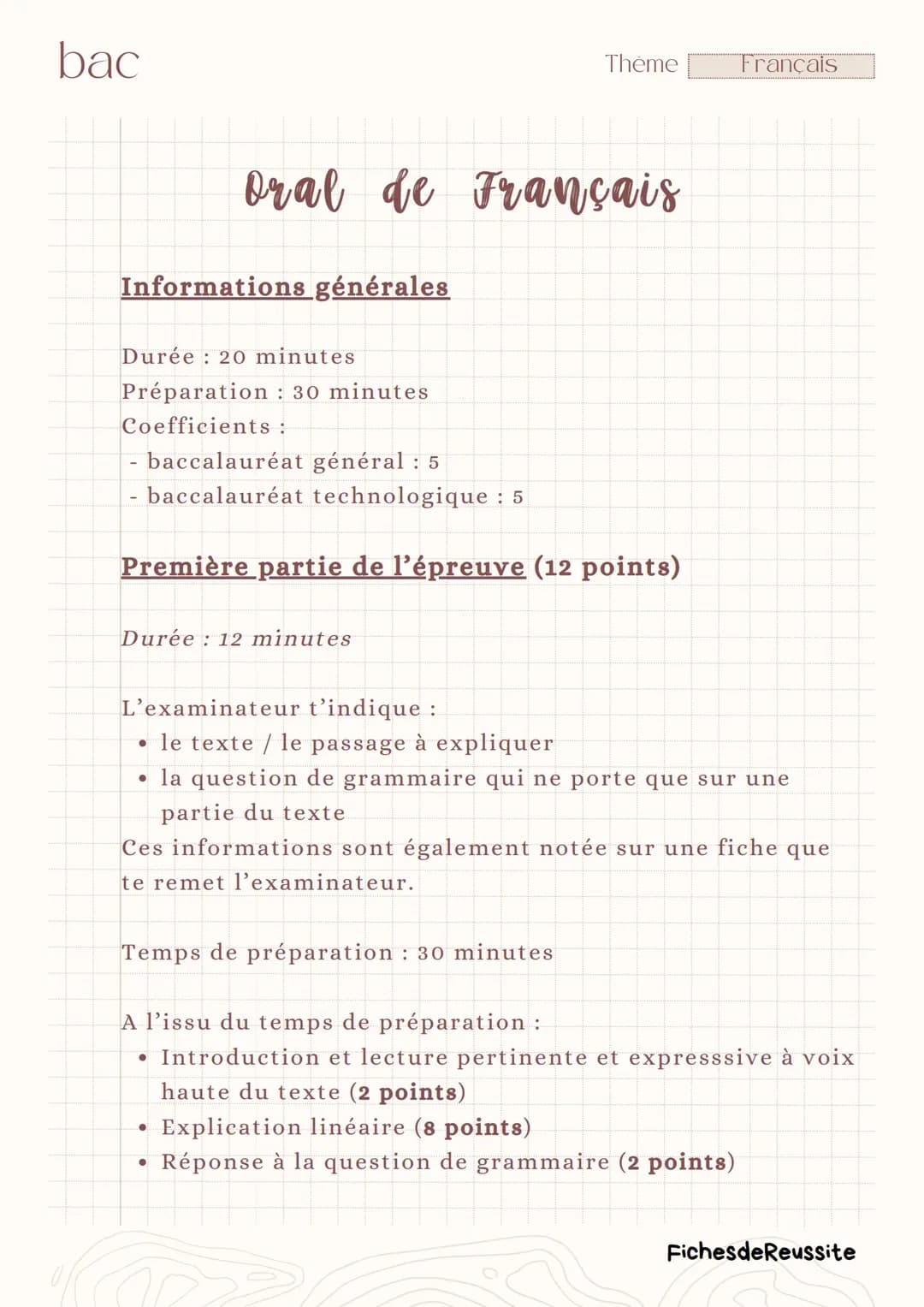 Le déroulement de l'épreuve orale du Bac de Français