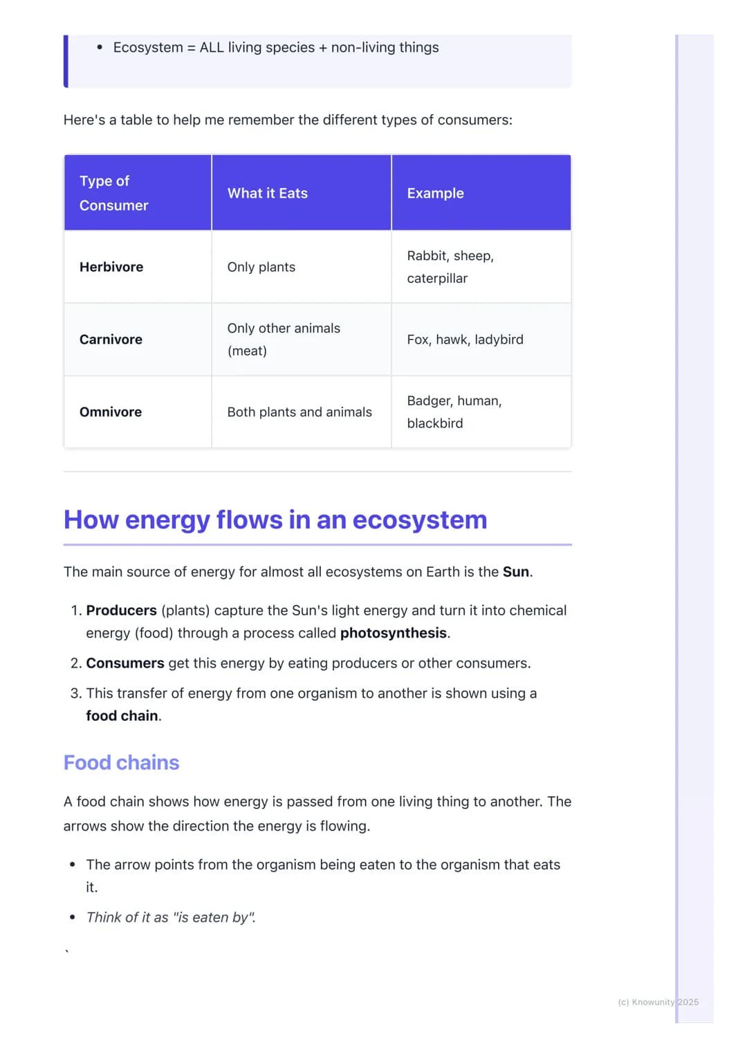 # Ecology and Ecosystems

## An introduction to ecology

Ecology is the study of how living things (organisms) interact with each other
and 
