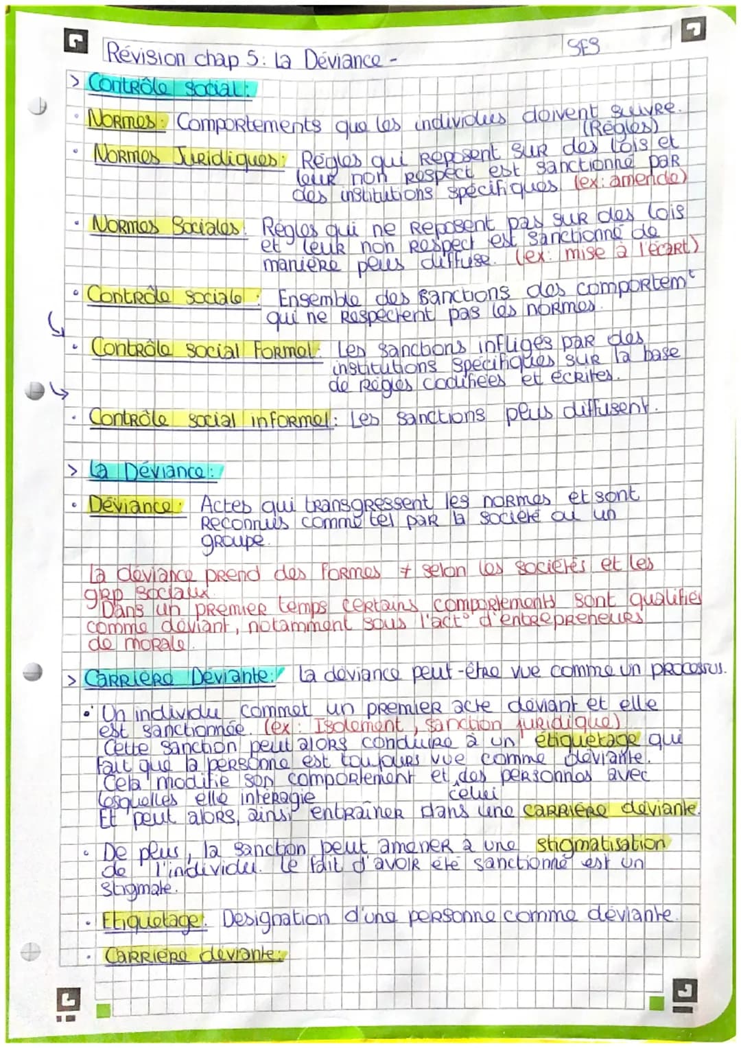 Revision chap 5: La Déviance -
> Contrôle Social:
GE
•Controle sociale
Contrôle Social Formel. Les sanctions infligés par des
institutions s