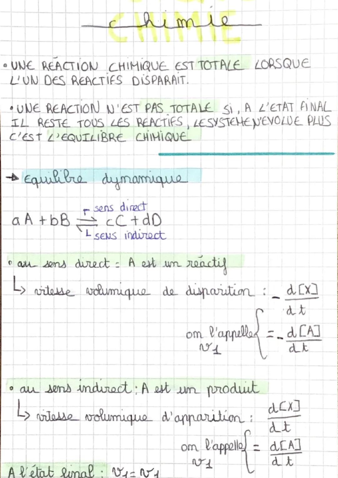 # chimie

• UNE REACTION CHIMIQUE EST TOTALE LORSQUE
L'UN DES REACTIFS DISPARAIT.

• UNE REACTION N'EST PAS TOTALE SI, A L'ETAT FINAL
IL RES