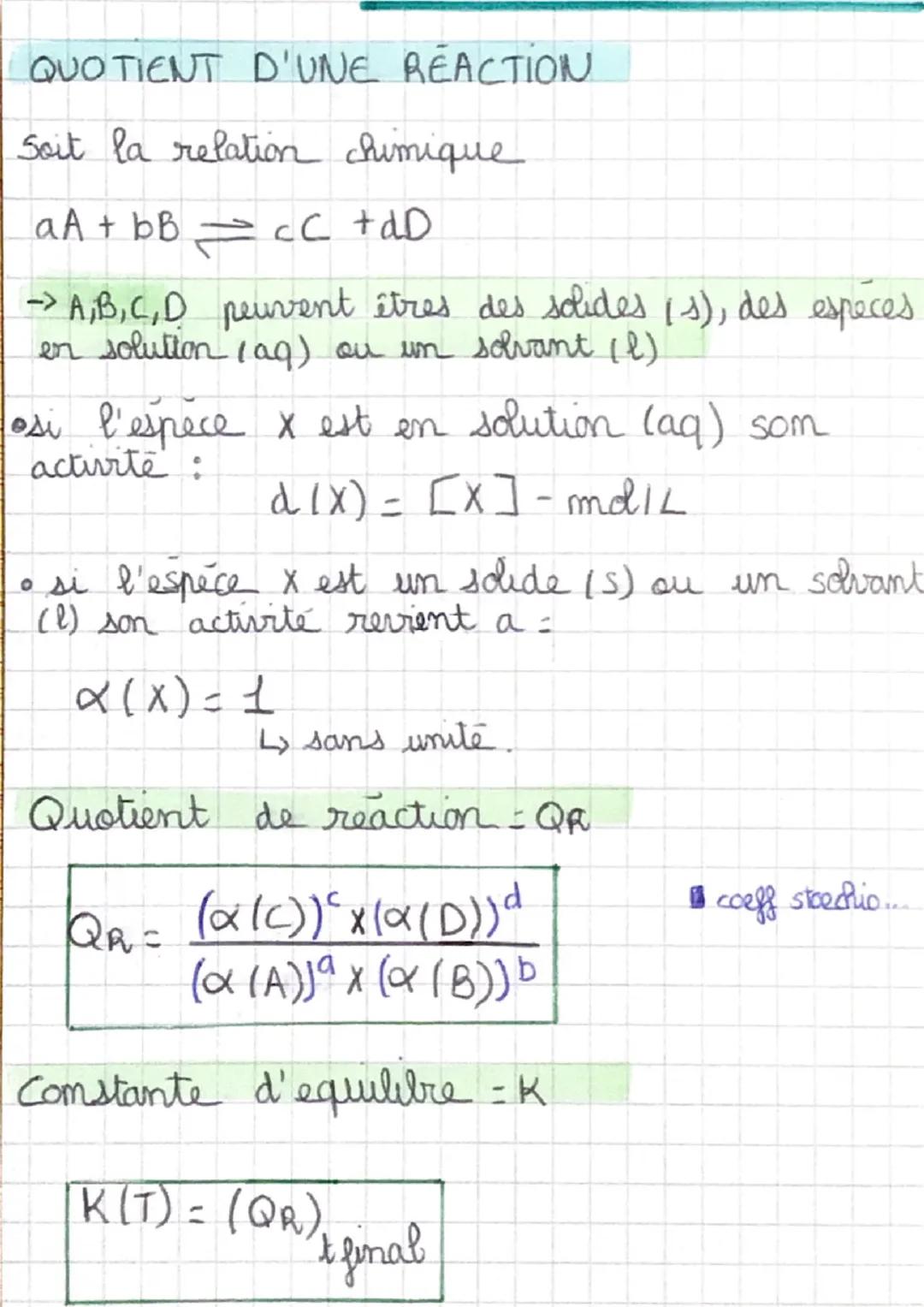 # chimie

• UNE REACTION CHIMIQUE EST TOTALE LORSQUE
L'UN DES REACTIFS DISPARAIT.

• UNE REACTION N'EST PAS TOTALE SI, A L'ETAT FINAL
IL RES