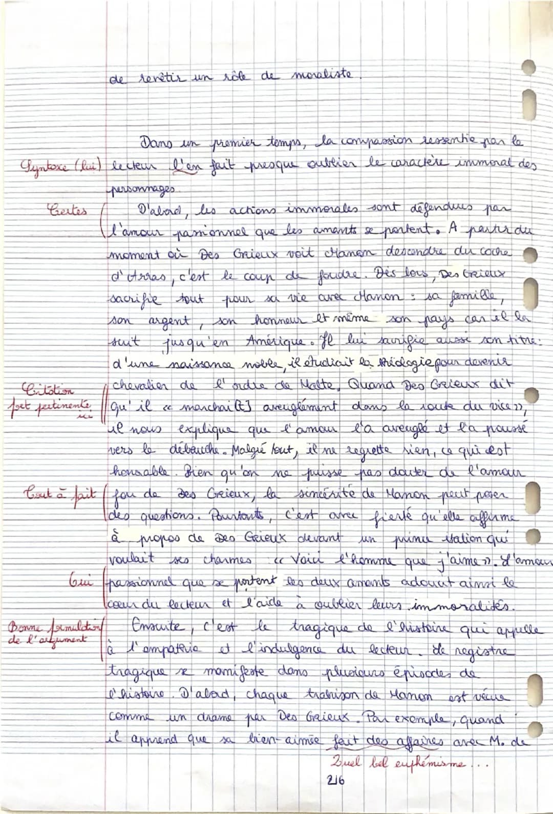 2. DISSERTATION (20 POINTS)
Objet d'étude : Le roman et le récit du Moyen Âge au XXIe siècle.
(Euvre Abbé Prévost, Manon Lescaut.
Parcours p