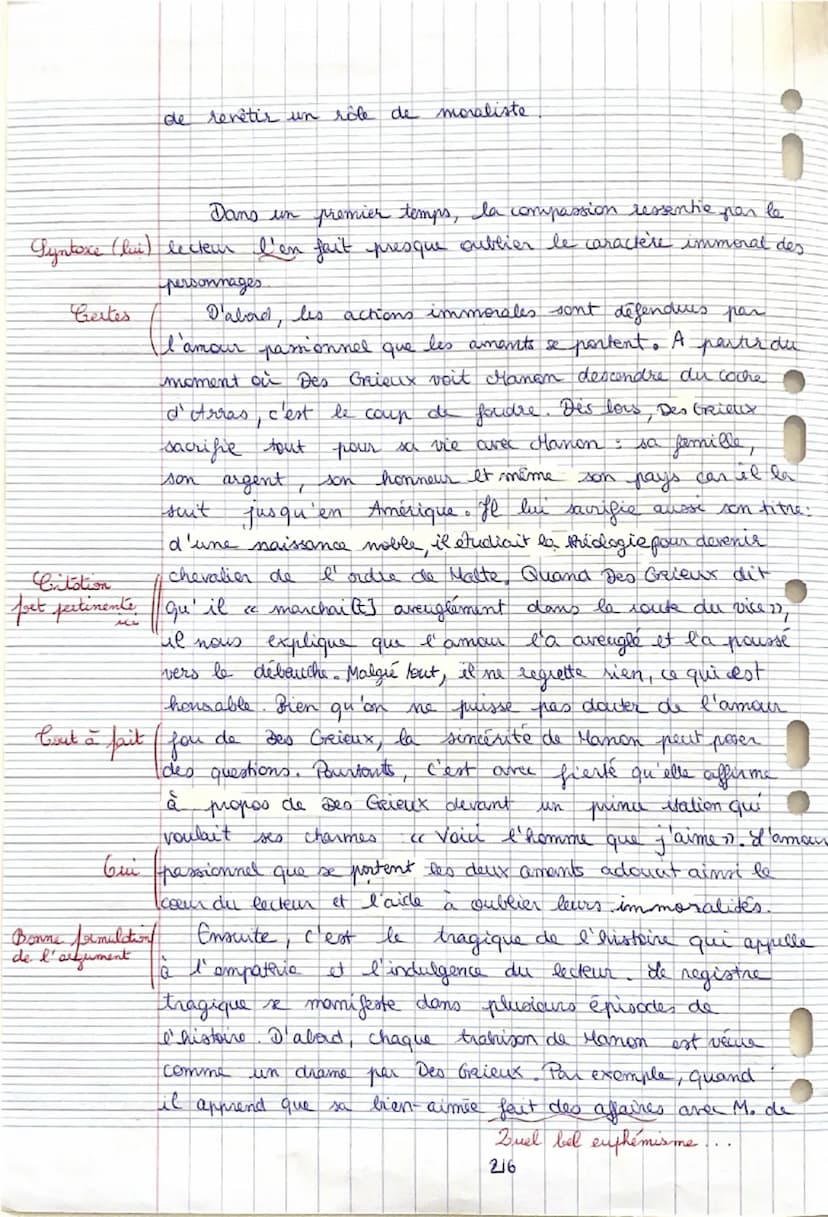 2. DISSERTATION (20 POINTS)
Objet d'étude : Le roman et le récit du Moyen Âge au XXIe siècle.
(Euvre Abbé Prévost, Manon Lescaut.
Parcours p