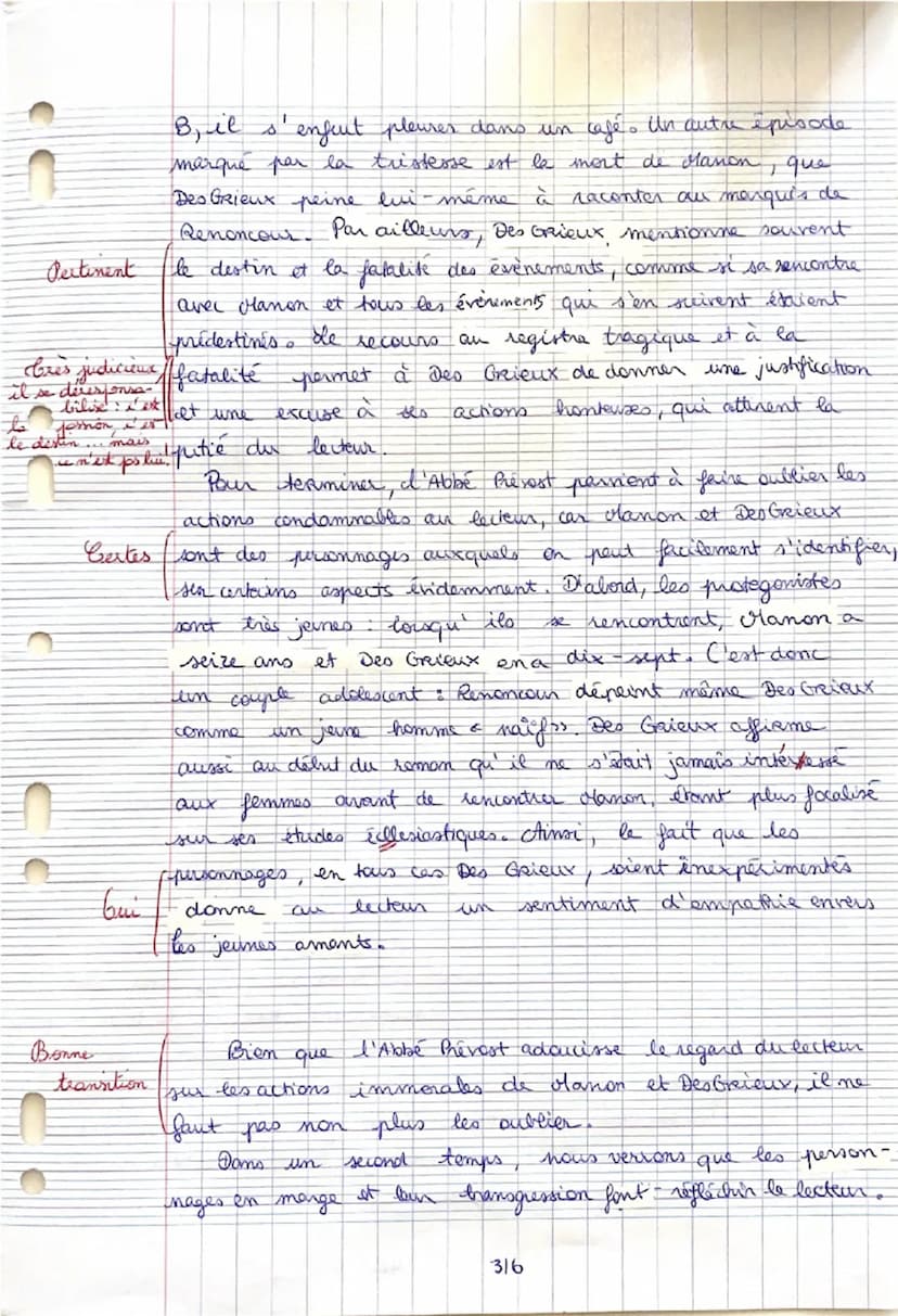 2. DISSERTATION (20 POINTS)
Objet d'étude : Le roman et le récit du Moyen Âge au XXIe siècle.
(Euvre Abbé Prévost, Manon Lescaut.
Parcours p