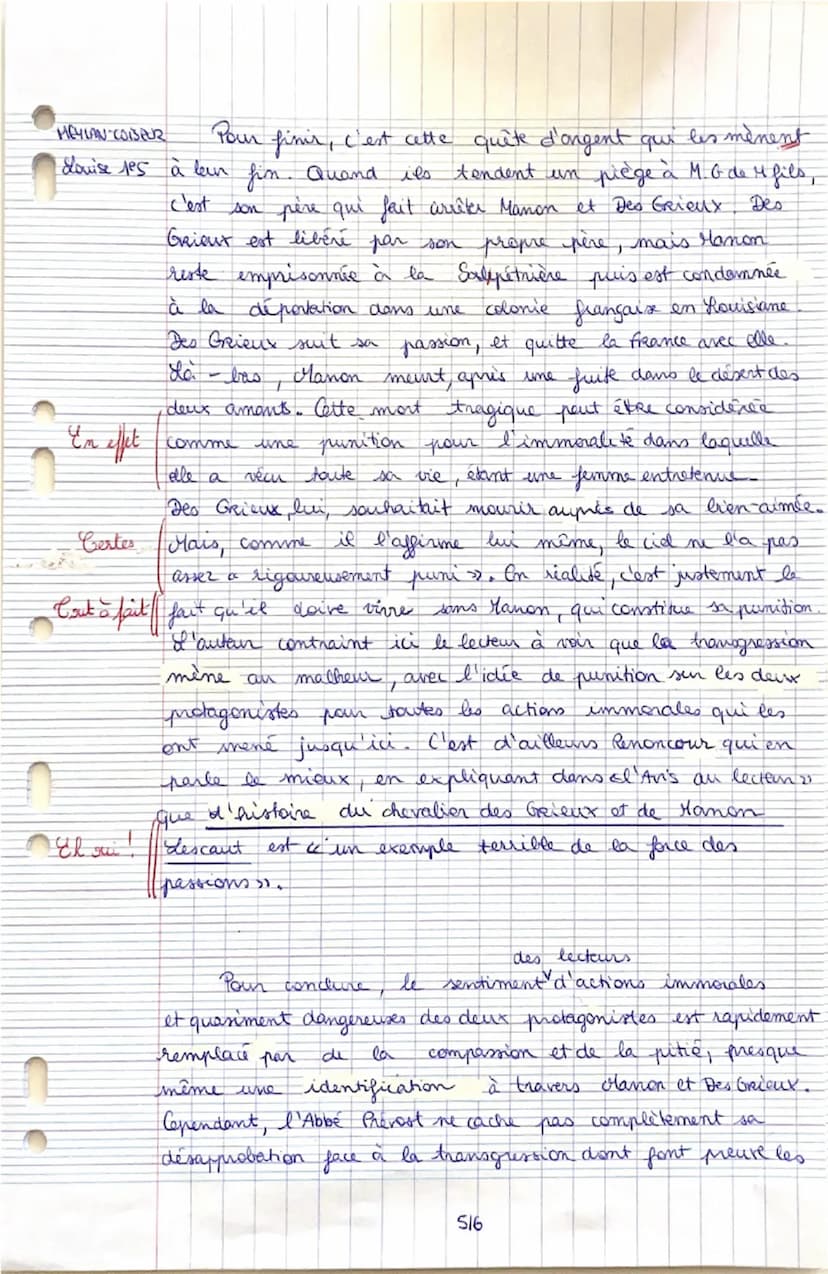 2. DISSERTATION (20 POINTS)
Objet d'étude : Le roman et le récit du Moyen Âge au XXIe siècle.
(Euvre Abbé Prévost, Manon Lescaut.
Parcours p