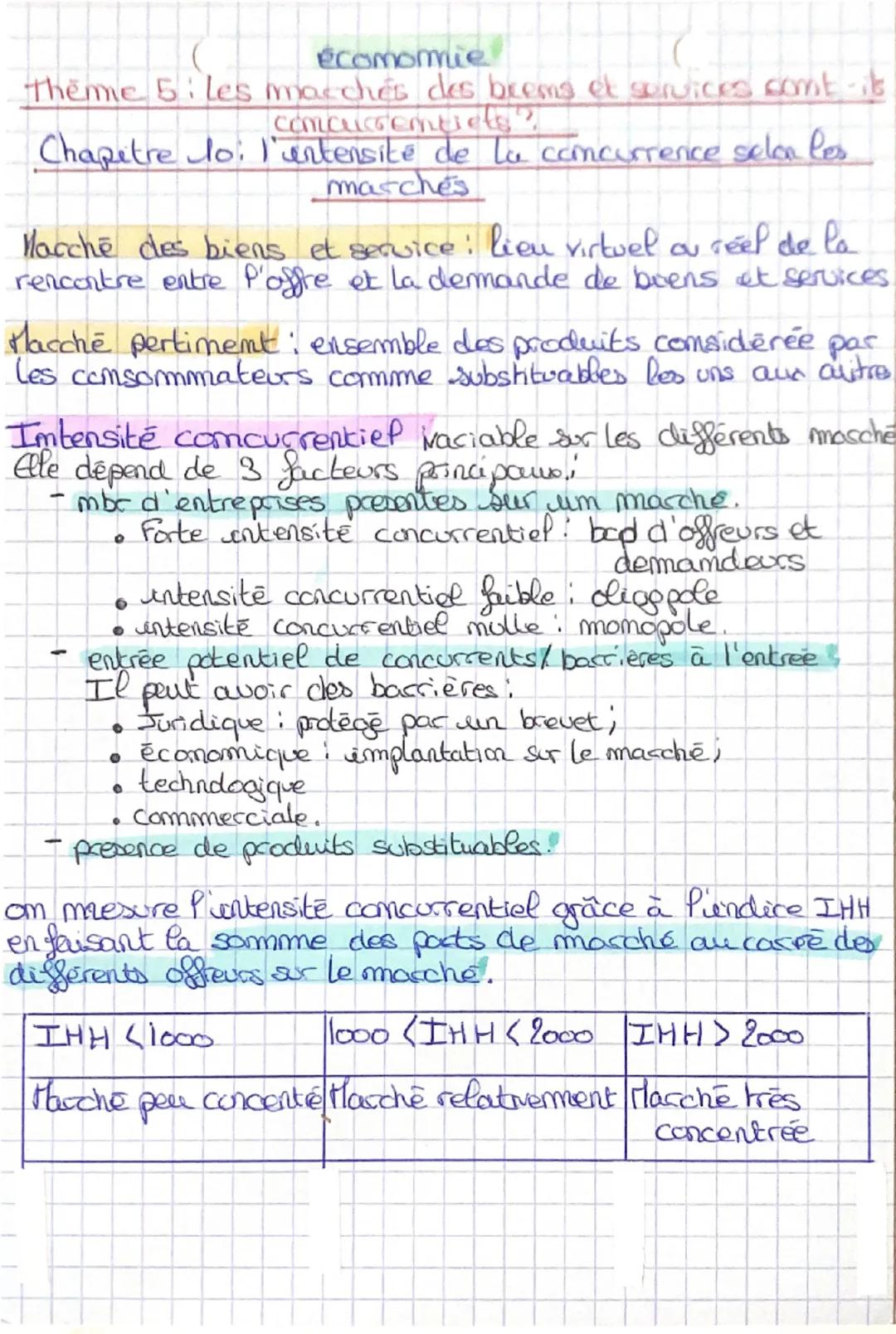 économie
Theme 5 les marchés des brems et services comt-it
conuicembre 2
Chapitre to: l'antensité de la concurrence selon les
masches
Marché