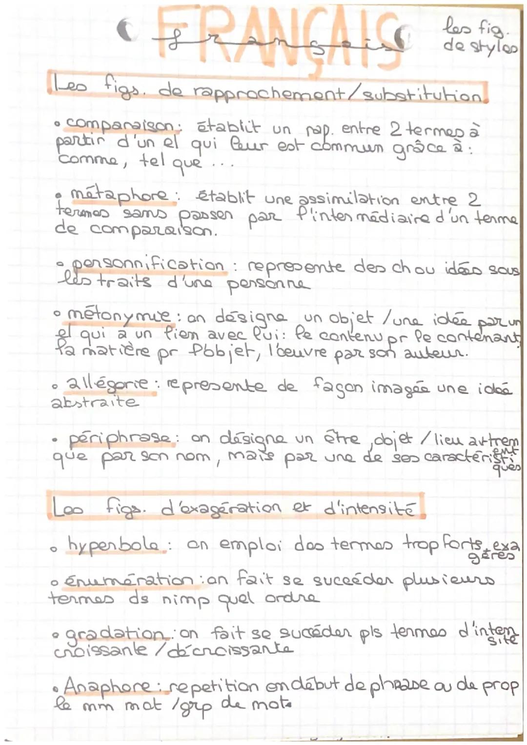 # français

les fig.
de styles

Les figs. de rapprochement/substitution.

*   comparaison: établit un rap. entre 2 termes à
    partir d'un 