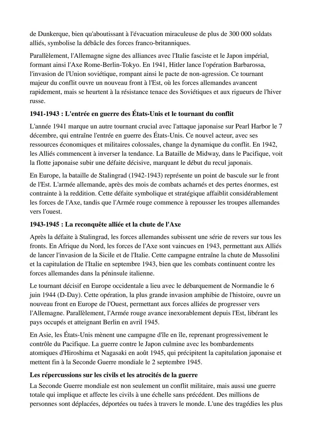 # La Seconde Guerre mondiale (1939-1945): Un conflit global aux conséquences
durables

La Seconde Guerre mondiale, qui a eu lieu entre 1939 
