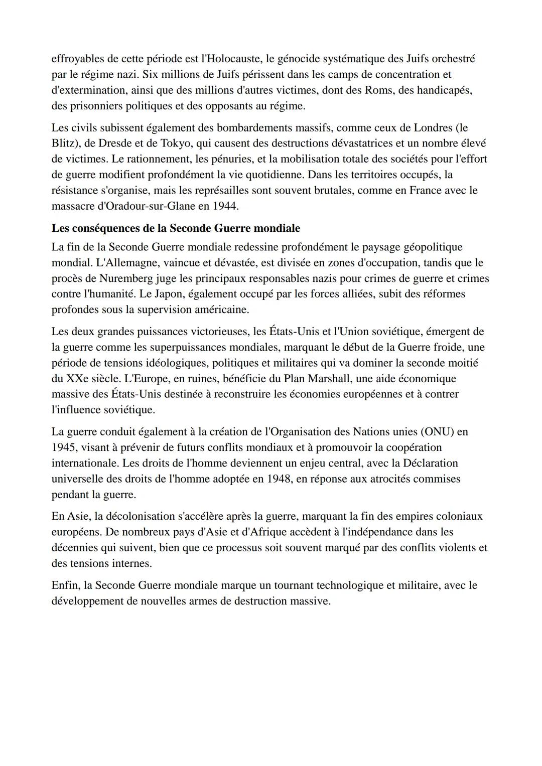 # La Seconde Guerre mondiale (1939-1945): Un conflit global aux conséquences
durables

La Seconde Guerre mondiale, qui a eu lieu entre 1939 