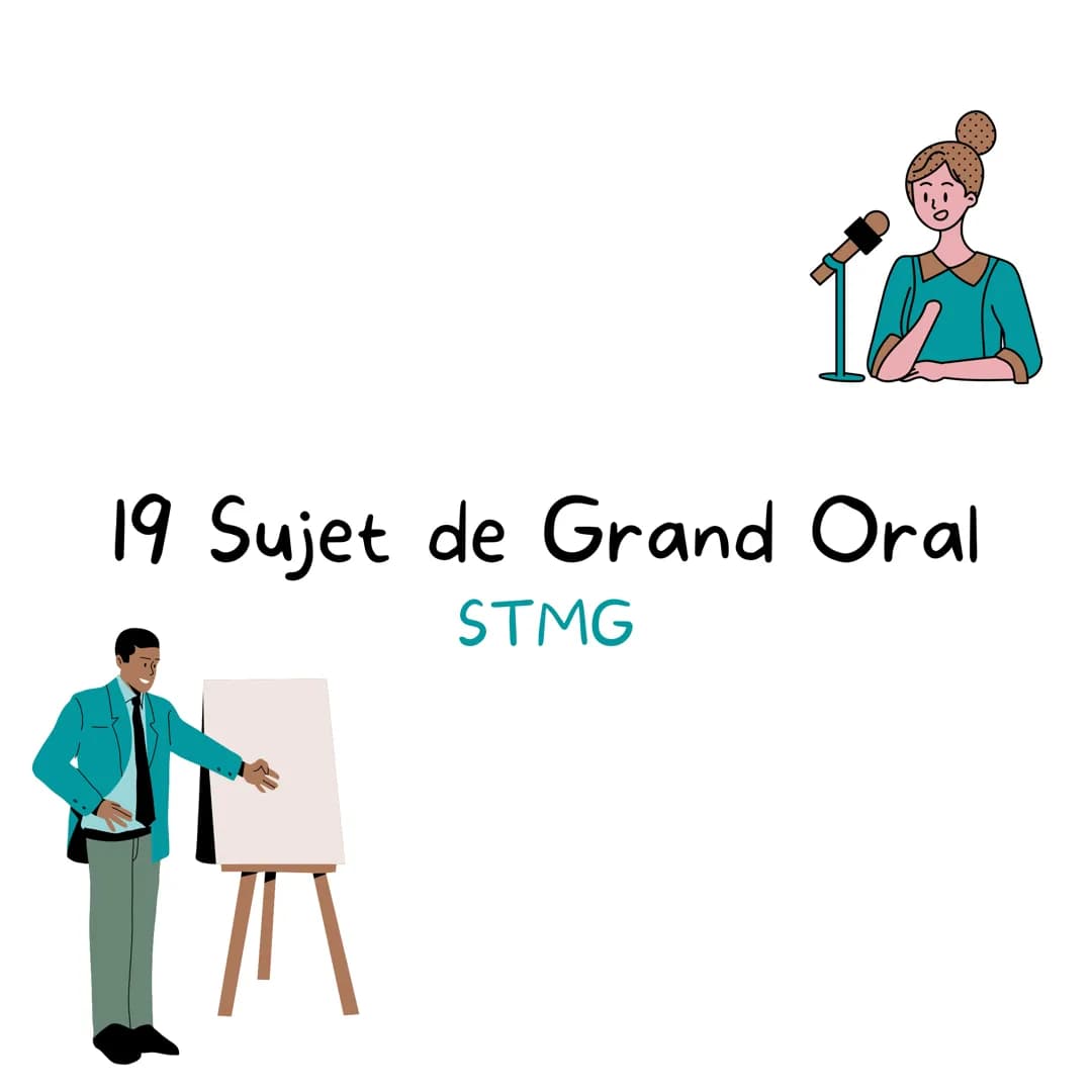 19 Sujet de Grand Oral
STMG
17 • En quoi la communication valorise-t-elle l'offre ?
(marketing)
• Les conditions de travail permet-elles d'a