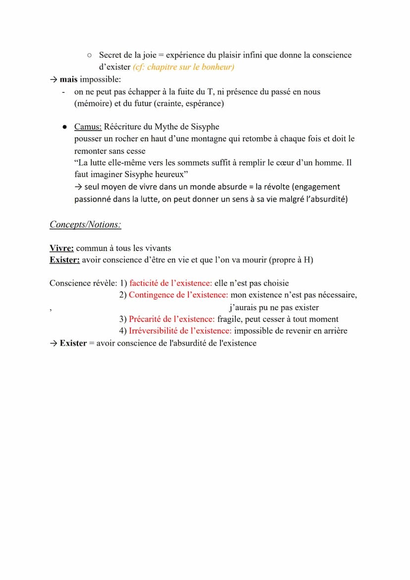 Chapitre 3: Le temps
Philosophes/Auteurs:
Saint Augustin: T=evident → existe mais analyse logique de T n'existe pas
O Avenir = pas encore / 