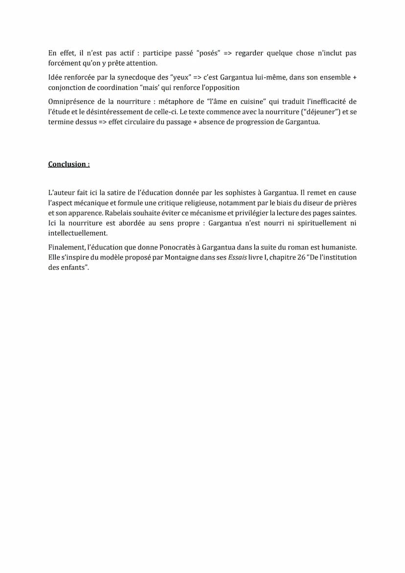 L'éducation est un thème essentiel de l'humanisme. Que ce soit Erasme dans l'Eloge de la folie,
Montaigne dans ses Essais ou Rabelais dans G