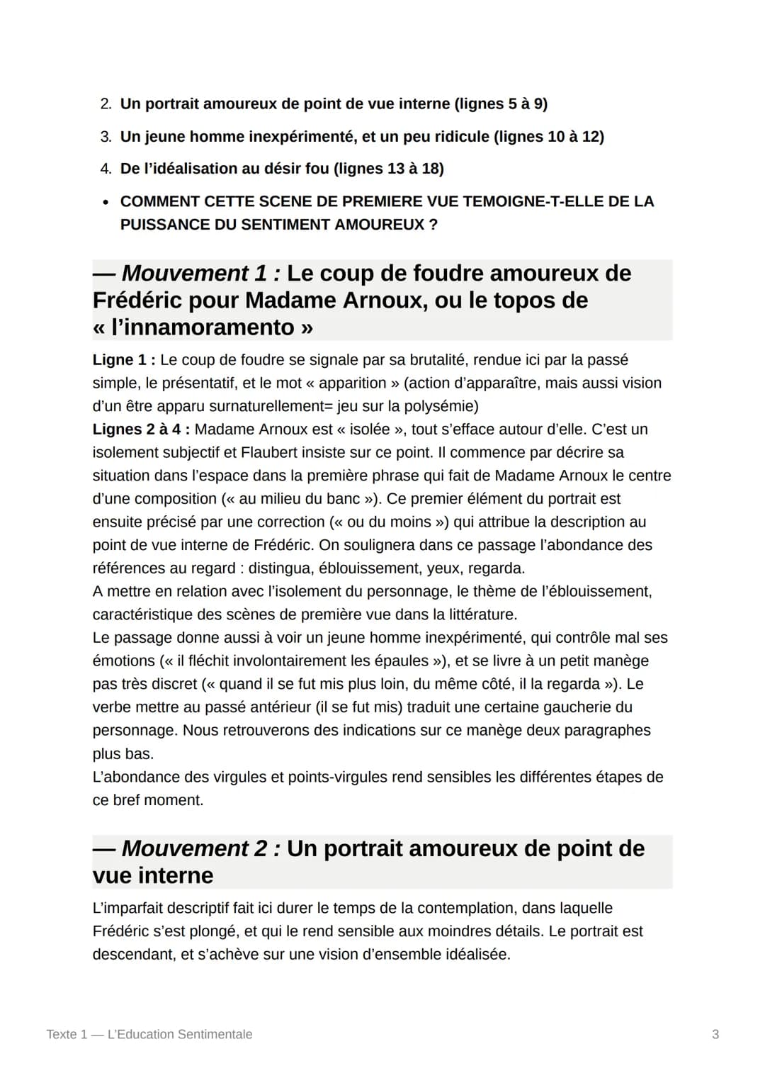 Texte 1- L'Education
Sentimentale
Texte 1 L'Education Sentimentale
Texte :
Ce fut comme une apparition :
Elle était assise, au milieu du ban