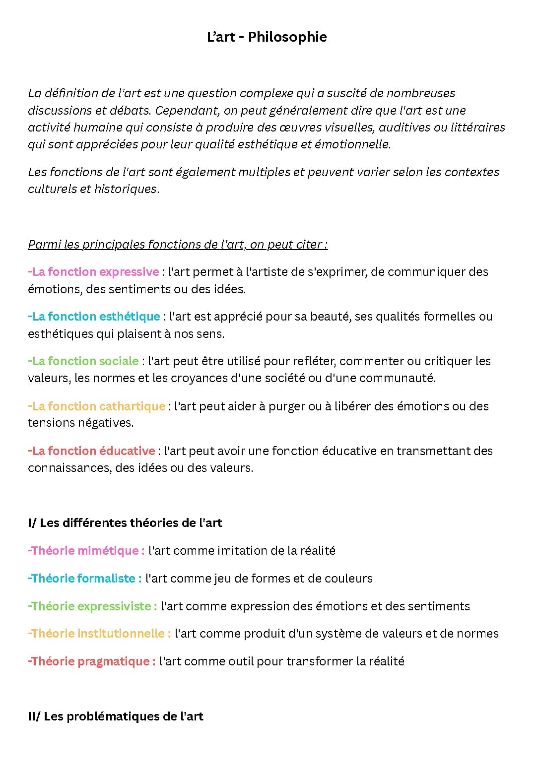 Art - Philosophie 