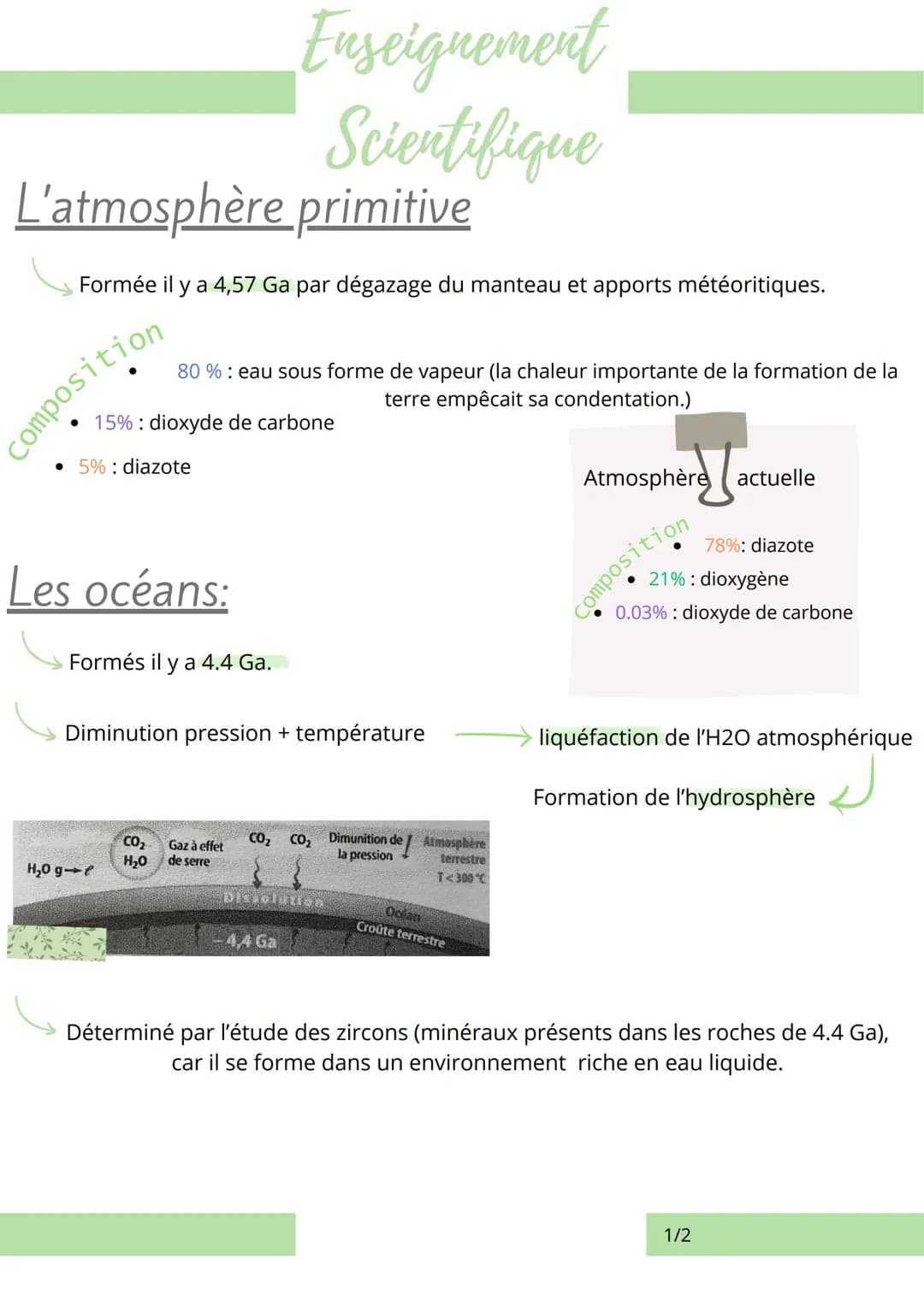 Chap 1: L’atmosphère et la vie