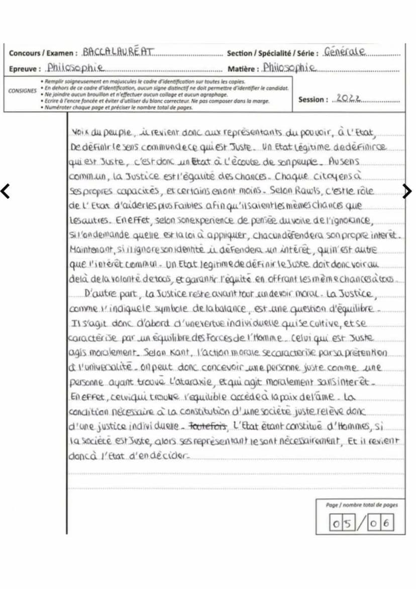 Concours / Examen: .BACCALAUREAT...
Epreuve: Philosophie....
CONSIGNES
<
Section / Spécialité / Série: Generale
Matière : Philosophie
Rempli
