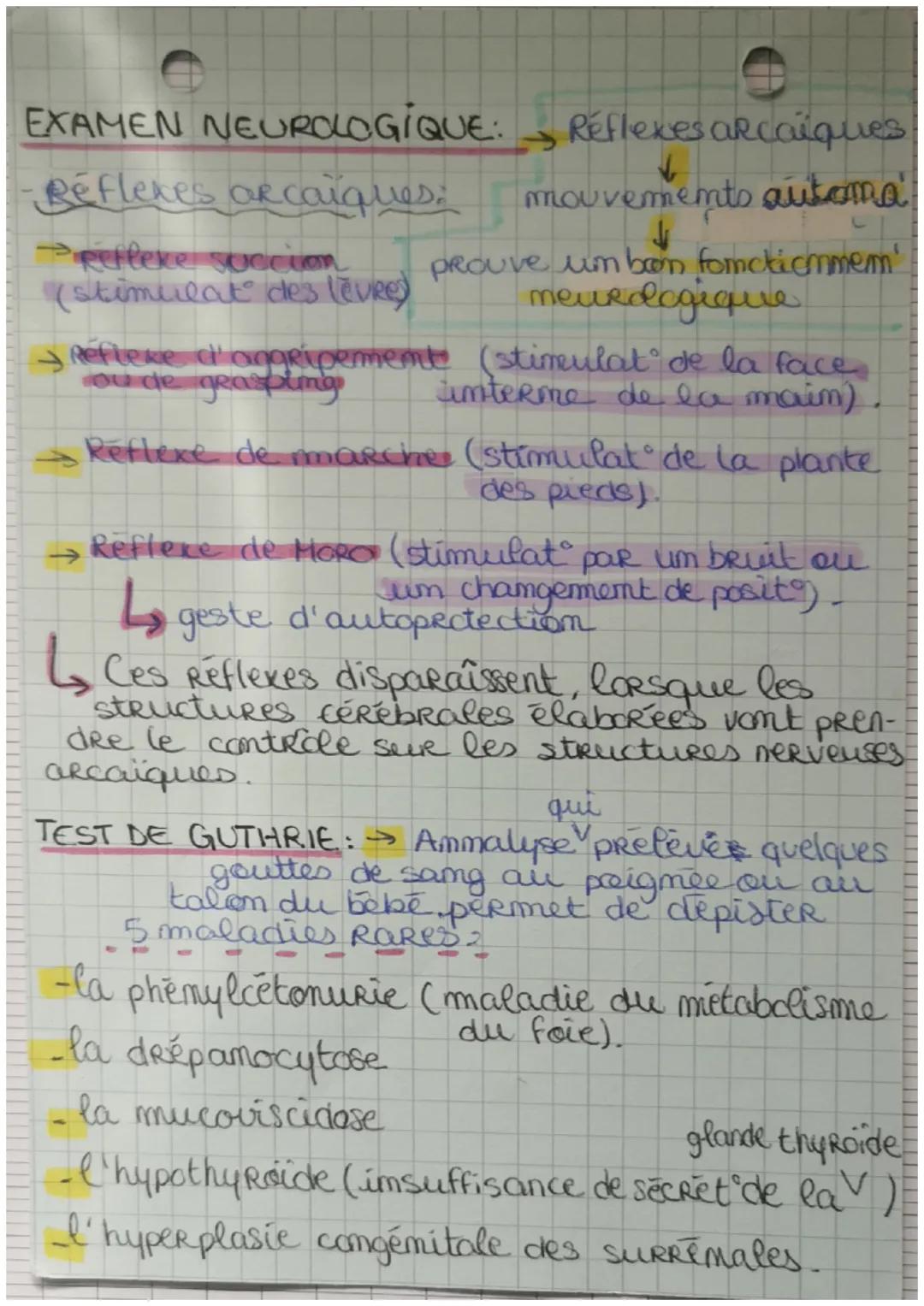 1/2 CES F
Les tests et examens à la
maissance
Durant les premiers jours il subit des examens
et des tests médicaux : evalue: som etat
physiq