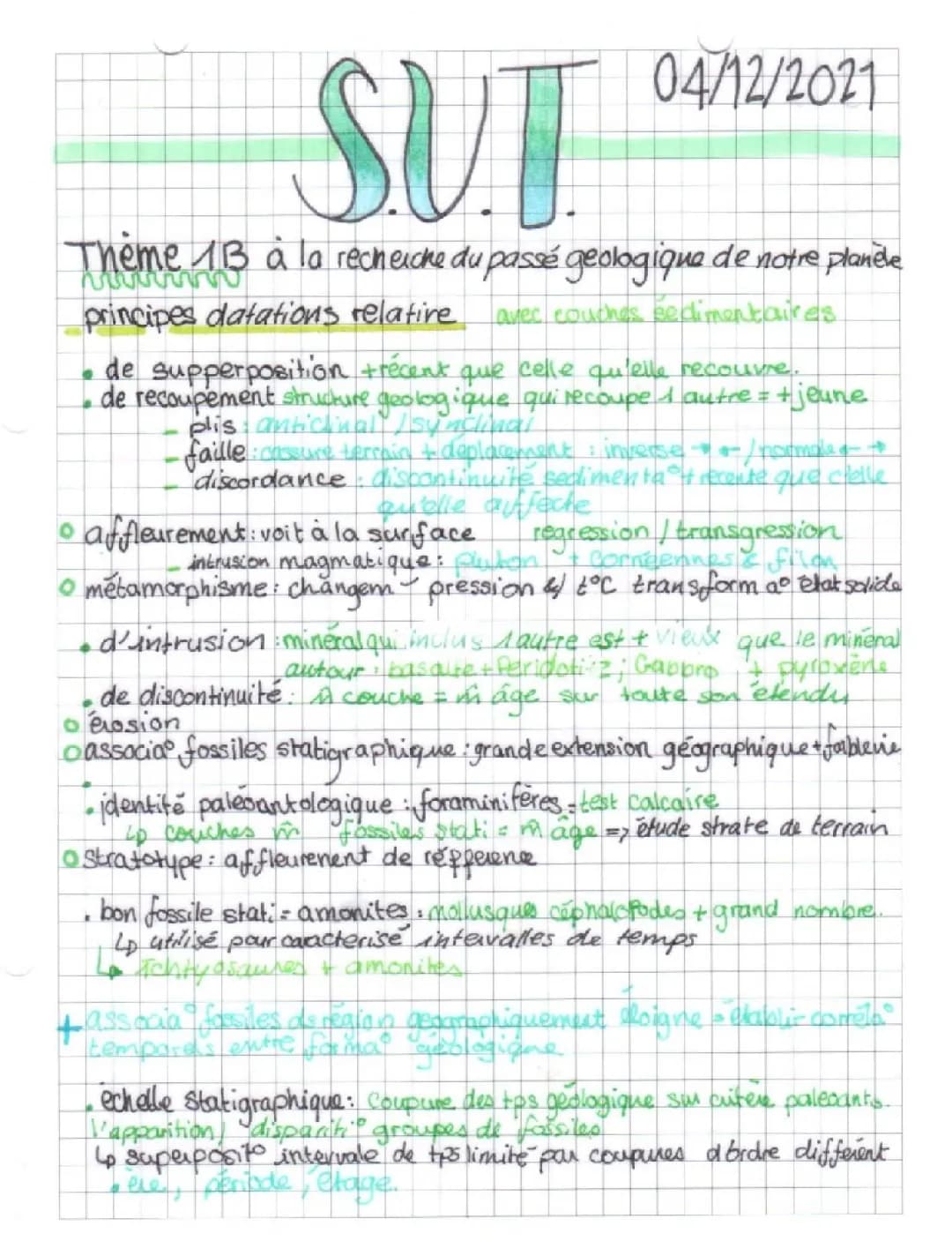 SVT A la recherche du passé géologique de notre planète 