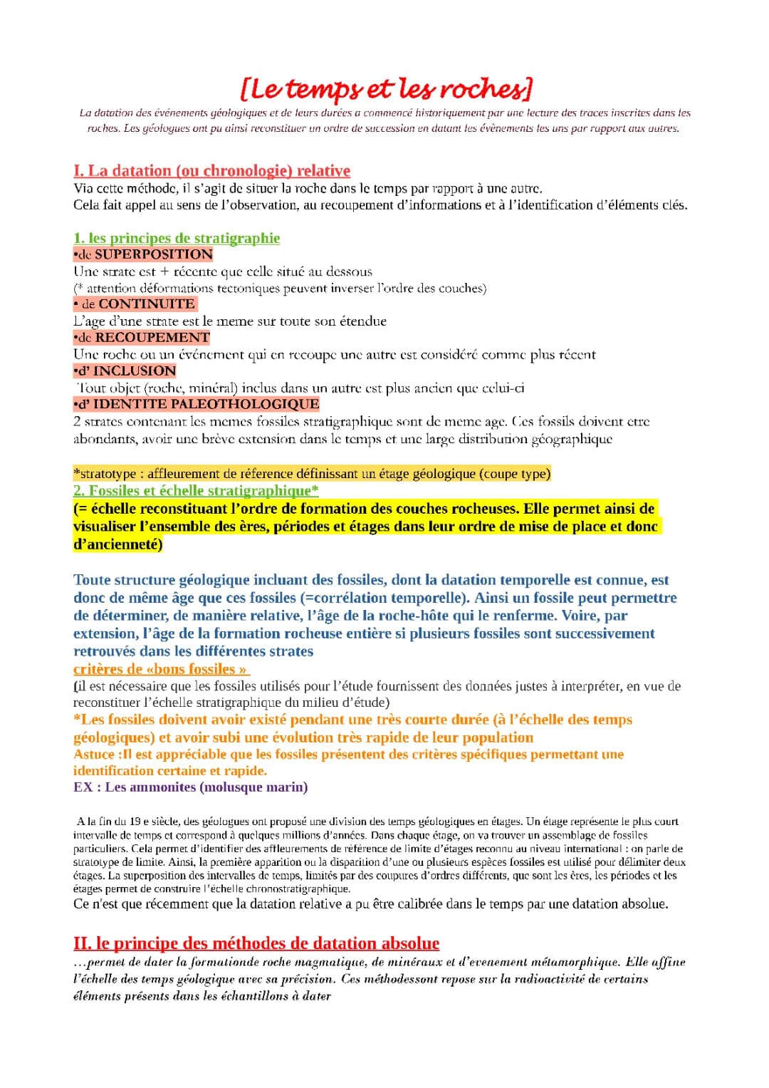 Datation relative-absolue GÉOLOGIE 