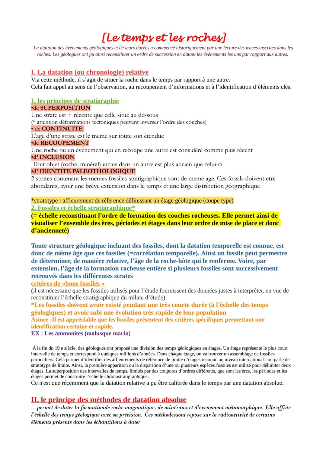 [Le temps et les roches]
La datation des événements géologiques et de leurs durées a commencé historiquement par une lecture des traces insc