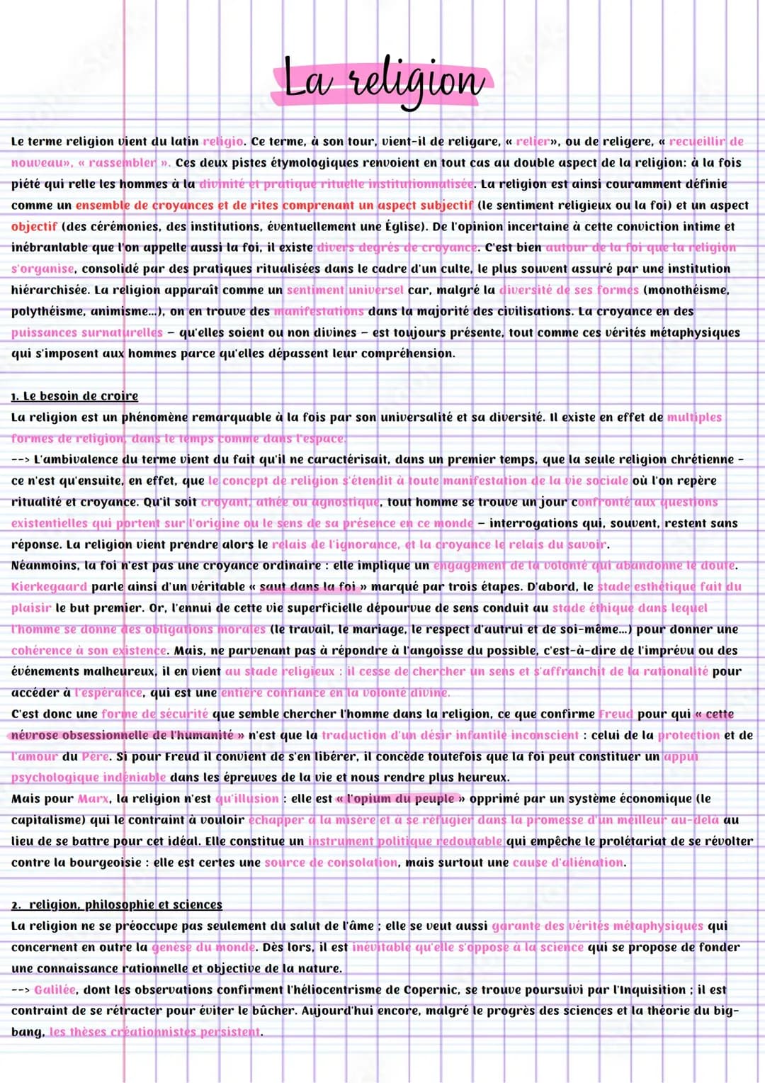 La Religion en Philosophie Terminale: Sujets et Corrigés PDF