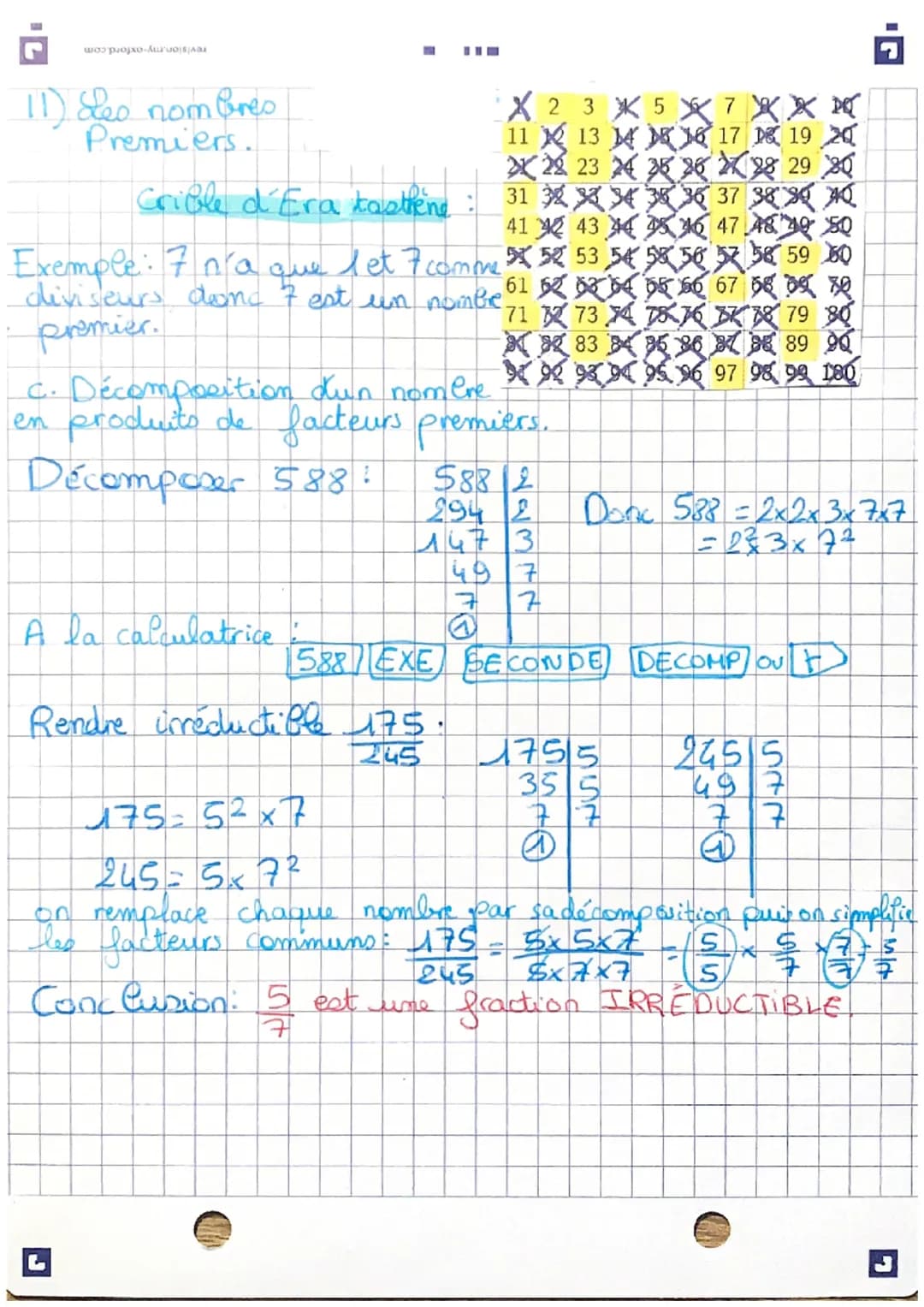 -
ARITHMETIQUE
I. Multiples et diviseurs
a. division euclidienne.
dividende
-diviseor
146 11²
-11 13
-33
3
F quotient
Donc 146- 11x 13+ 3 et