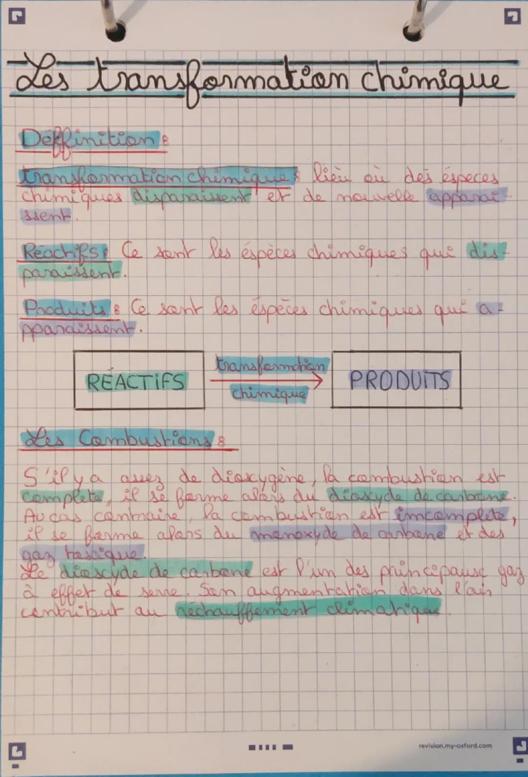 G
Les transformation chimique
Deffinition &
transformation chimiques lieu où des especes
chimiques disparaissent et de nouvelle apparar-
sse