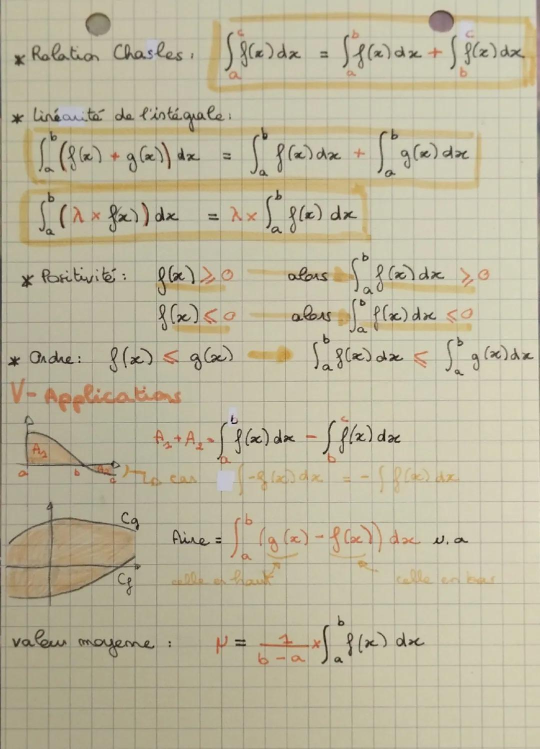 Chap 13
•maths.
Calcul intégral
I Intégral d'une $f(x)$ continue /positive sur $[;]
unité d'aire: 
Intégral $

II Intégral et primitive
si $
