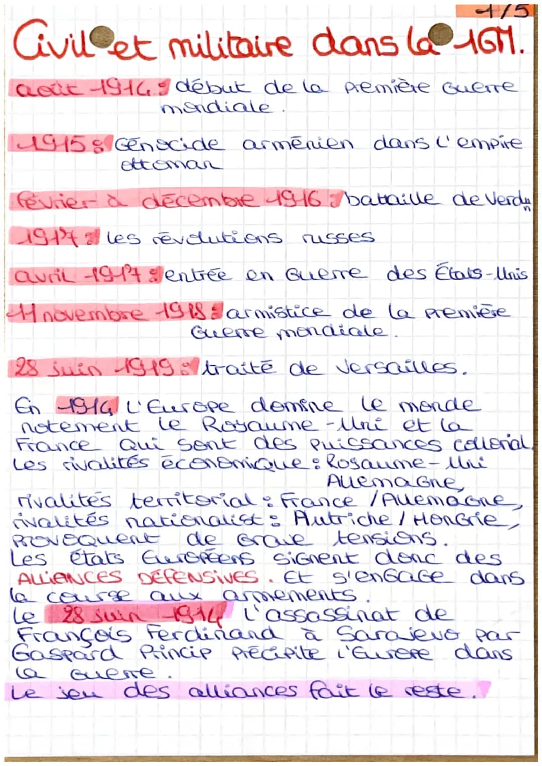 4/51
Civil et militaire dans la 16M.
août 1916 début de la première Querre
mondiale.
1915 & Genocide arménien dans l'empire
ottoman
février 