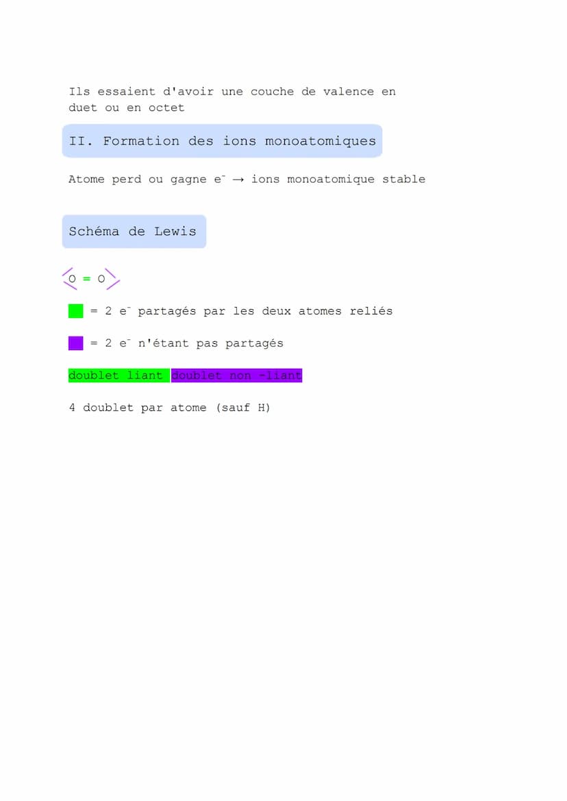 Ions et molécules : stabilité
I. Gaz Nobles (GN)
18° colonne de la classification.
1. Stabilité des GN
GN inertie chimique
pas d'ions, ne pa