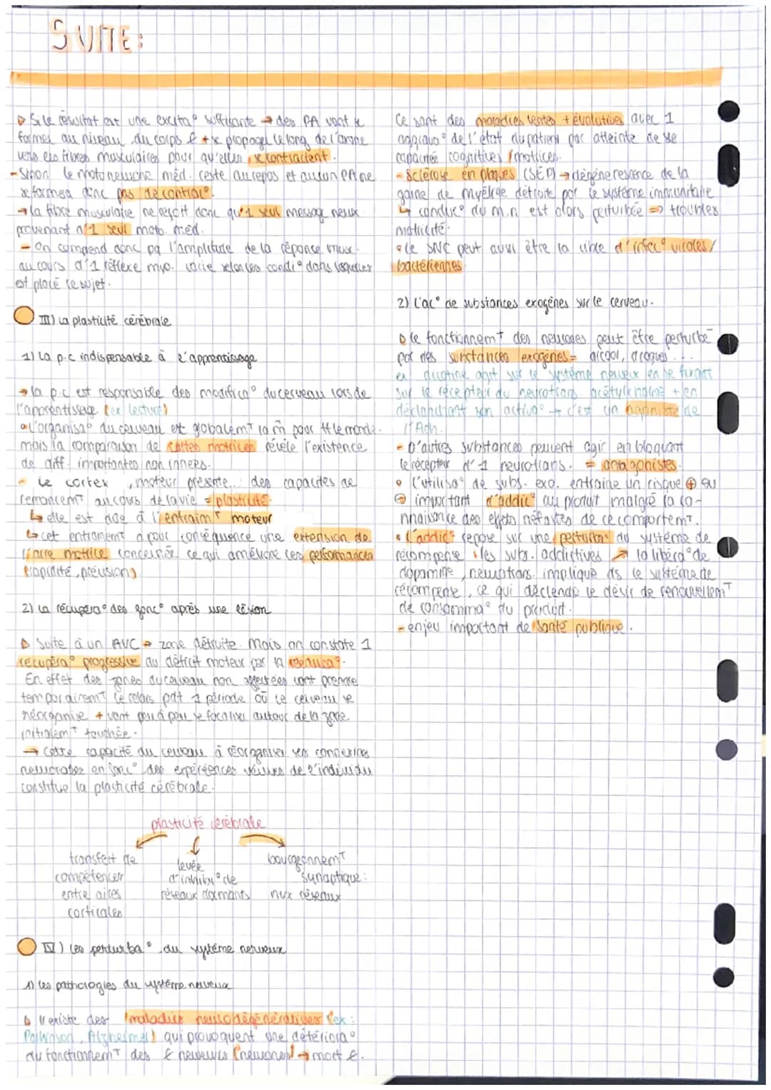 THS (H2 : 232 cerveau
de
OI) De la volonté au mouvem t
1) les e du cerveau
D Cerveau = organe le + important du système
neweux central (SNC=