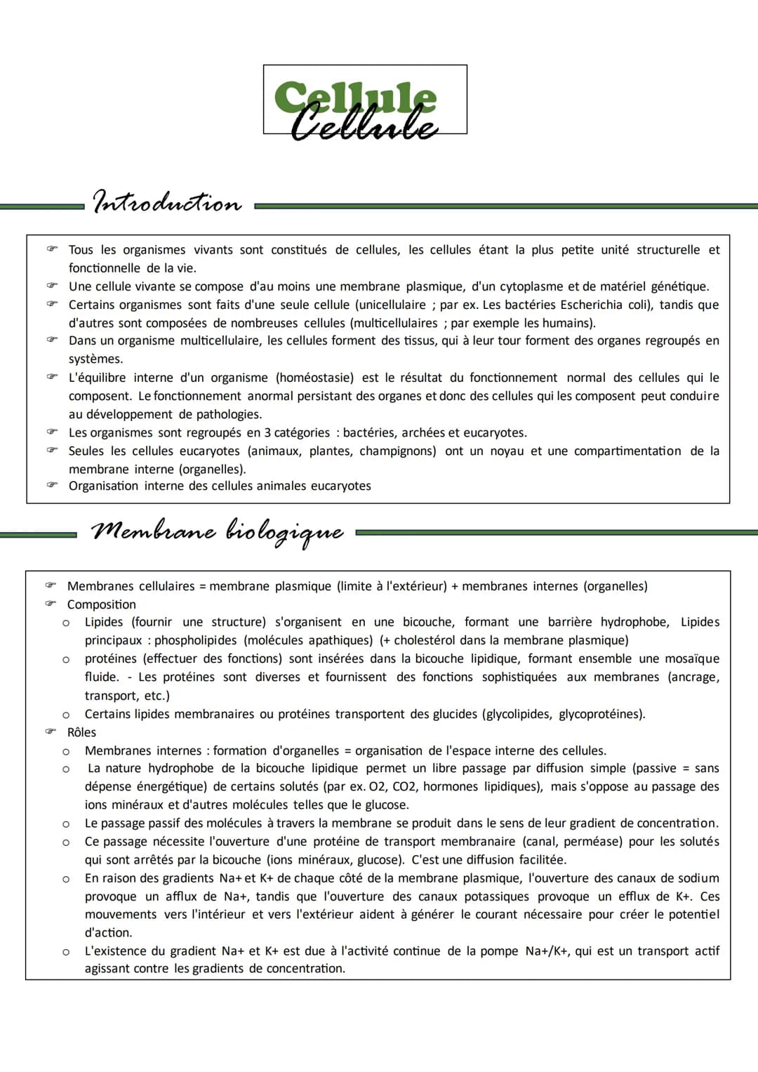 Cellule
Cellule
G
G
Introduction
Tous les organismes vivants sont constitués de cellules, les cellules étant la plus petite unité structurel