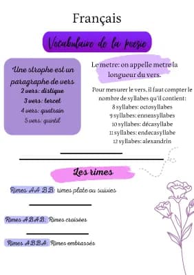 Know Vocabulaire de la poésie- Français brevet 3e thumbnail
