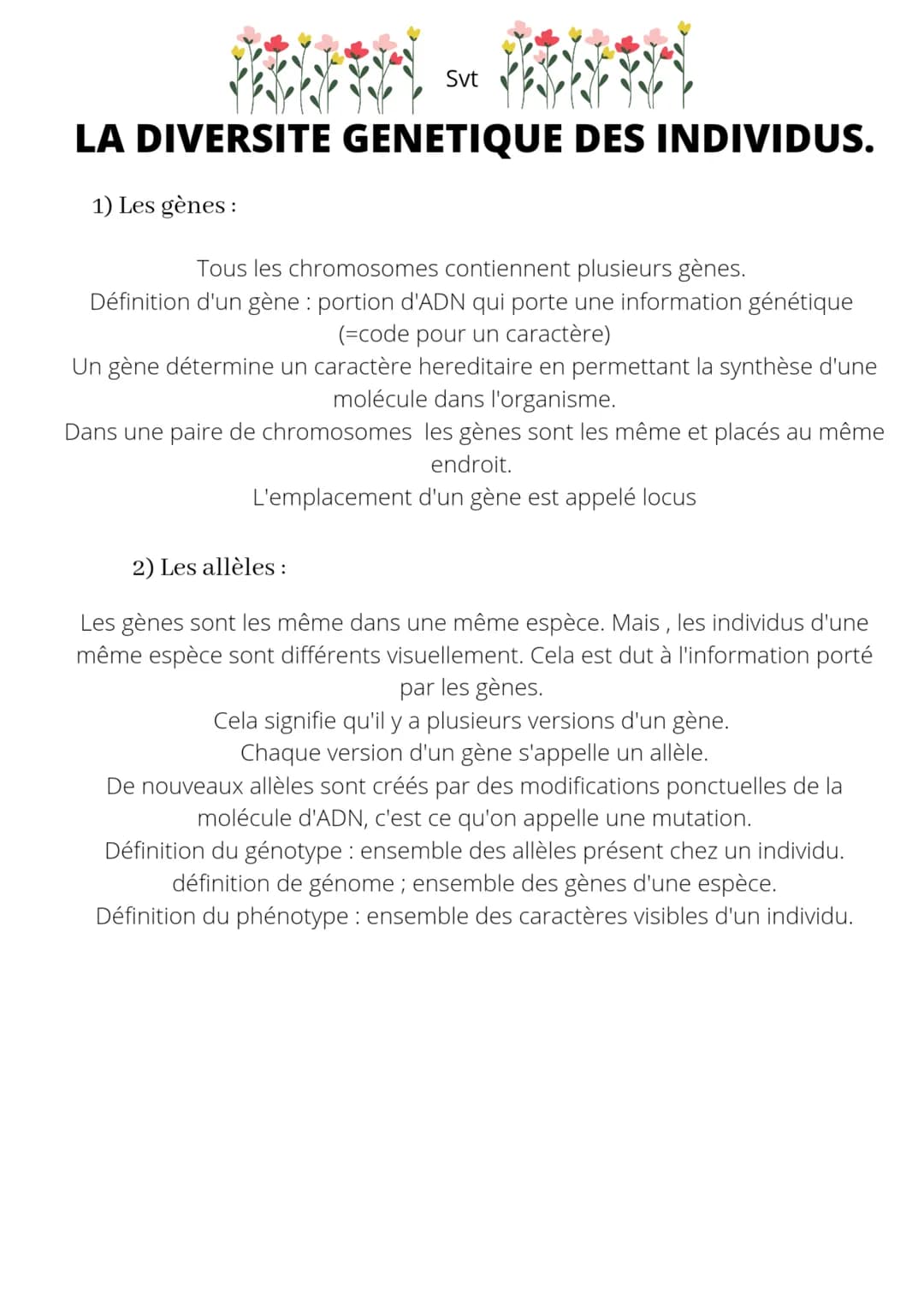 
<h2 id="lesgnes">Les gènes</h2>
<p>Tous les chromosomes contiennent plusieurs gènes. Un gène est une portion d'ADN qui porte une informatio