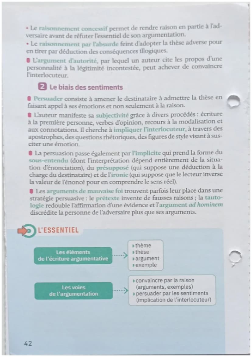 Les stratégies argumentatives
La littérature d'idées rassemble des textes dans
lesquels un auteur expose et défend son point de vue.
Dans to