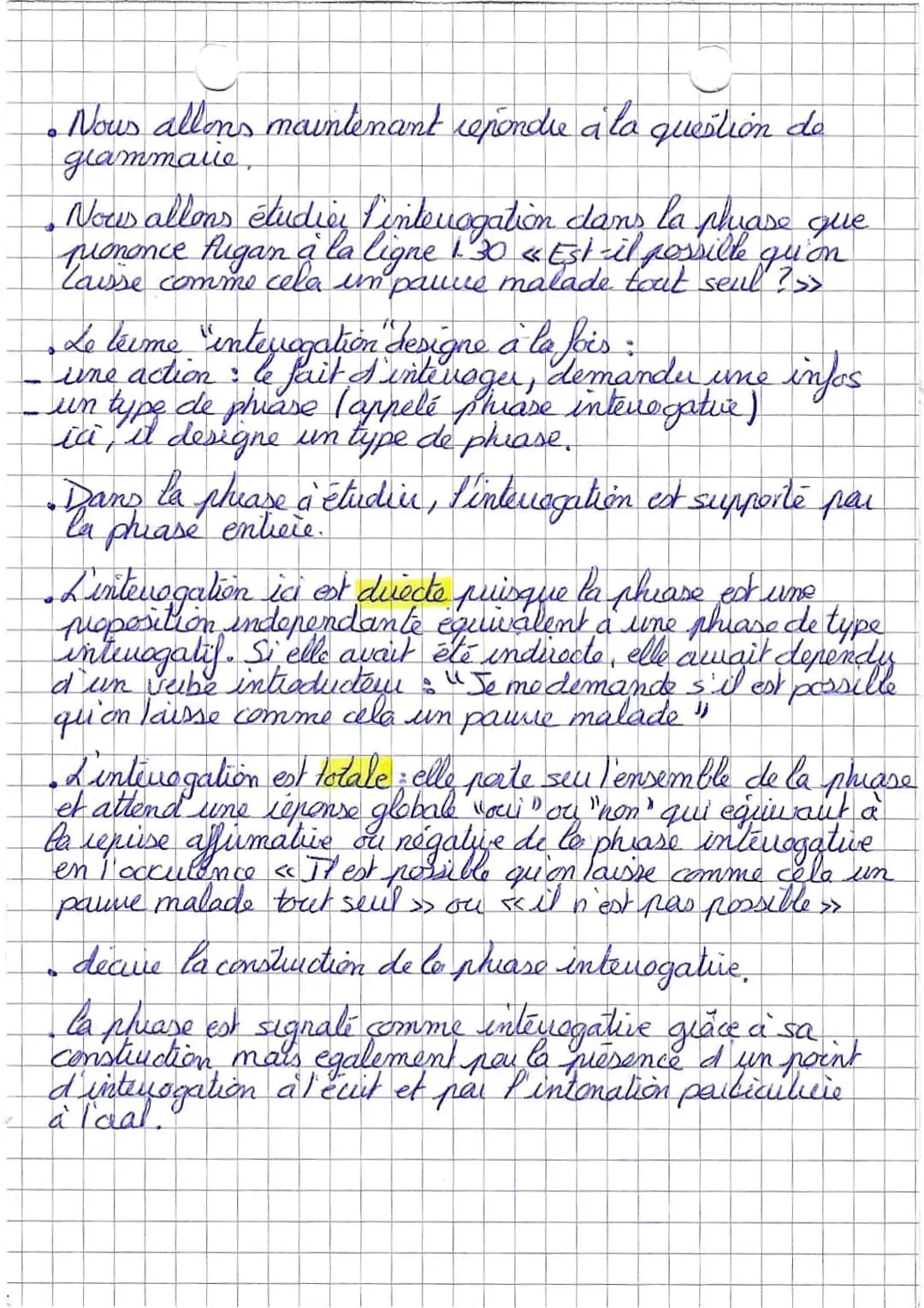 to
linterrogation
Intérogation totale, partielle ou alternative
Ensemble de la phrase = Totale = repense « oui >> ou << non »
Une partie de 