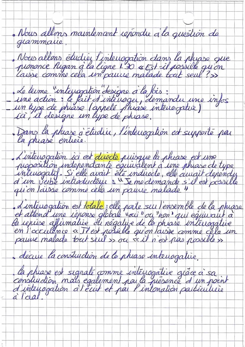 to
linterrogation
Intérogation totale, partielle ou alternative
Ensemble de la phrase = Totale = repense « oui >> ou << non »
Une partie de 