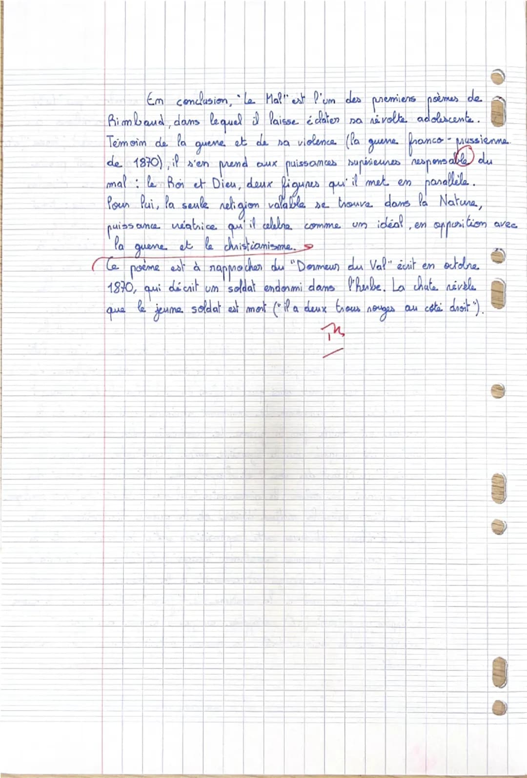 6 13/11/23
pour
Casella
Commentaire littéraire
Eva 194
Note:
Observations:
hen. elle
15/1 TB
denaut
Les Cahiers de Douai d'Arthur Rimbaud, r