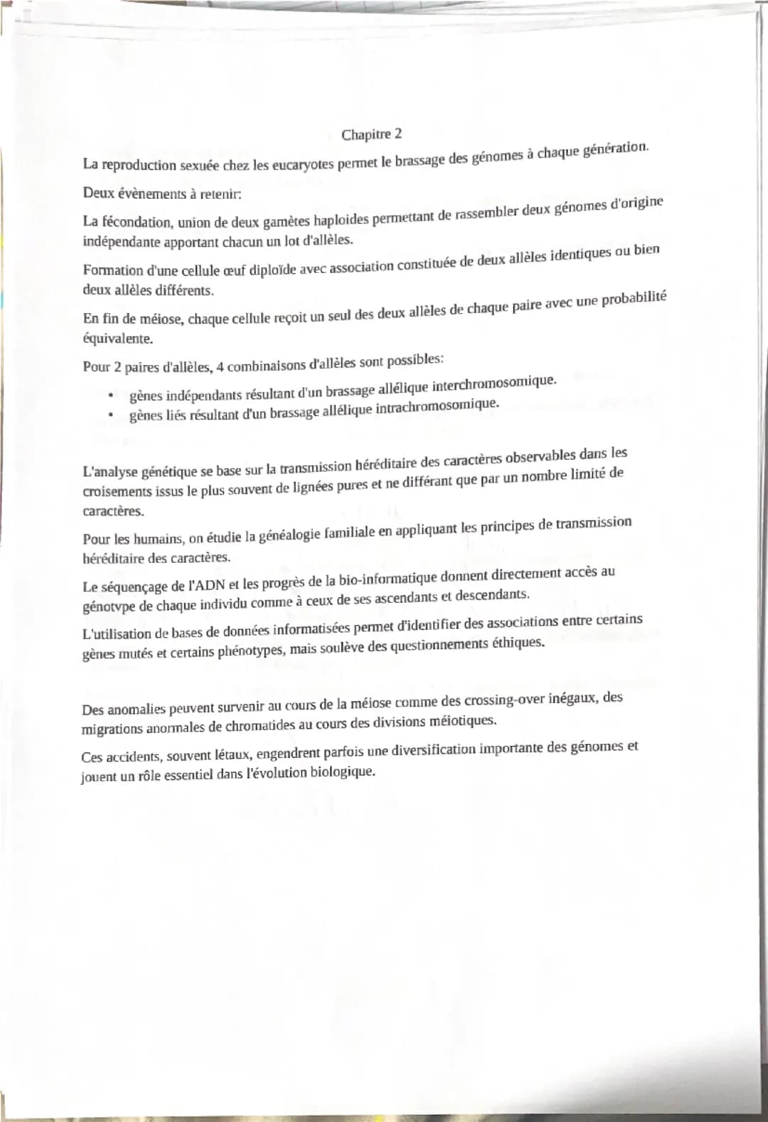 Chapitre 1
Un clone correspond à un ensemble de cellules issues de mitoses d'une unique cellule initiale.
La succession de réplications et d