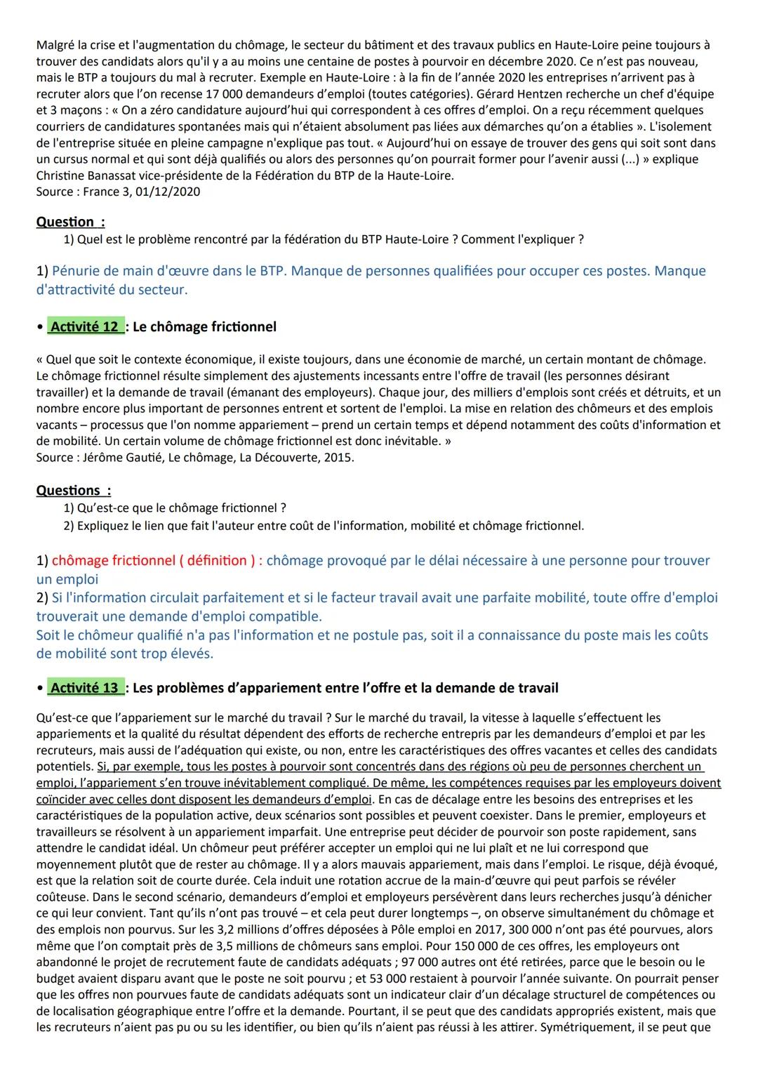 Chapitre 6 - Comment lutter contre le chômage ?
A la fin du chapitre, vous devez être capable de :
Savoir définir le chômage et le sous-empl