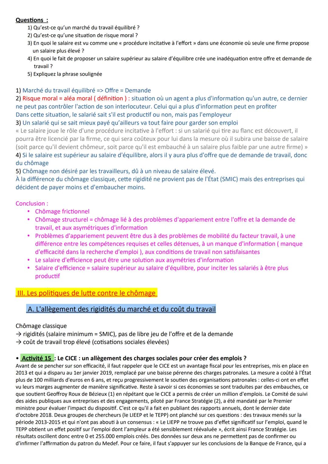 Chapitre 6 - Comment lutter contre le chômage ?
A la fin du chapitre, vous devez être capable de :
Savoir définir le chômage et le sous-empl