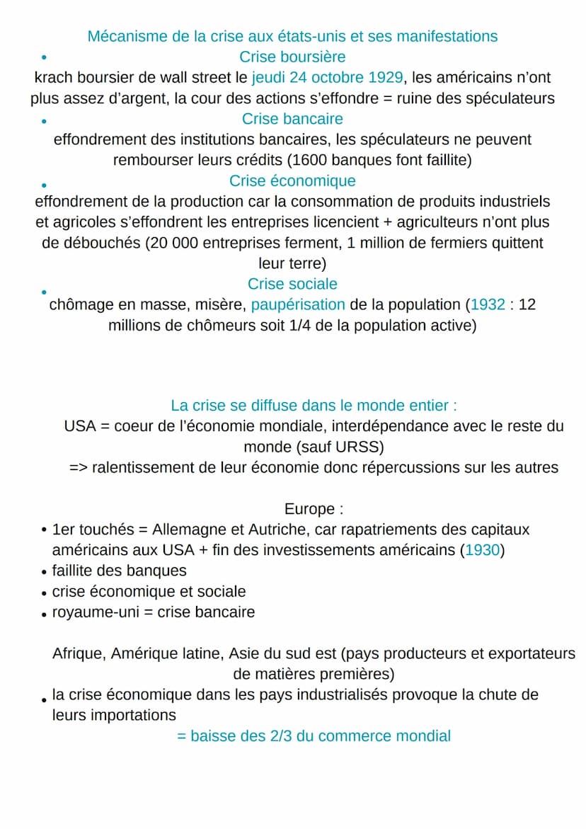 histoire
THÈME 1: FRAGIITÉS DES DÉMOCRATIES, TOTALITARISME ET SECONDE
GUERRE MONDIALE
chapitre 1 - l'impact de la crise de 1929:
déséquilibr