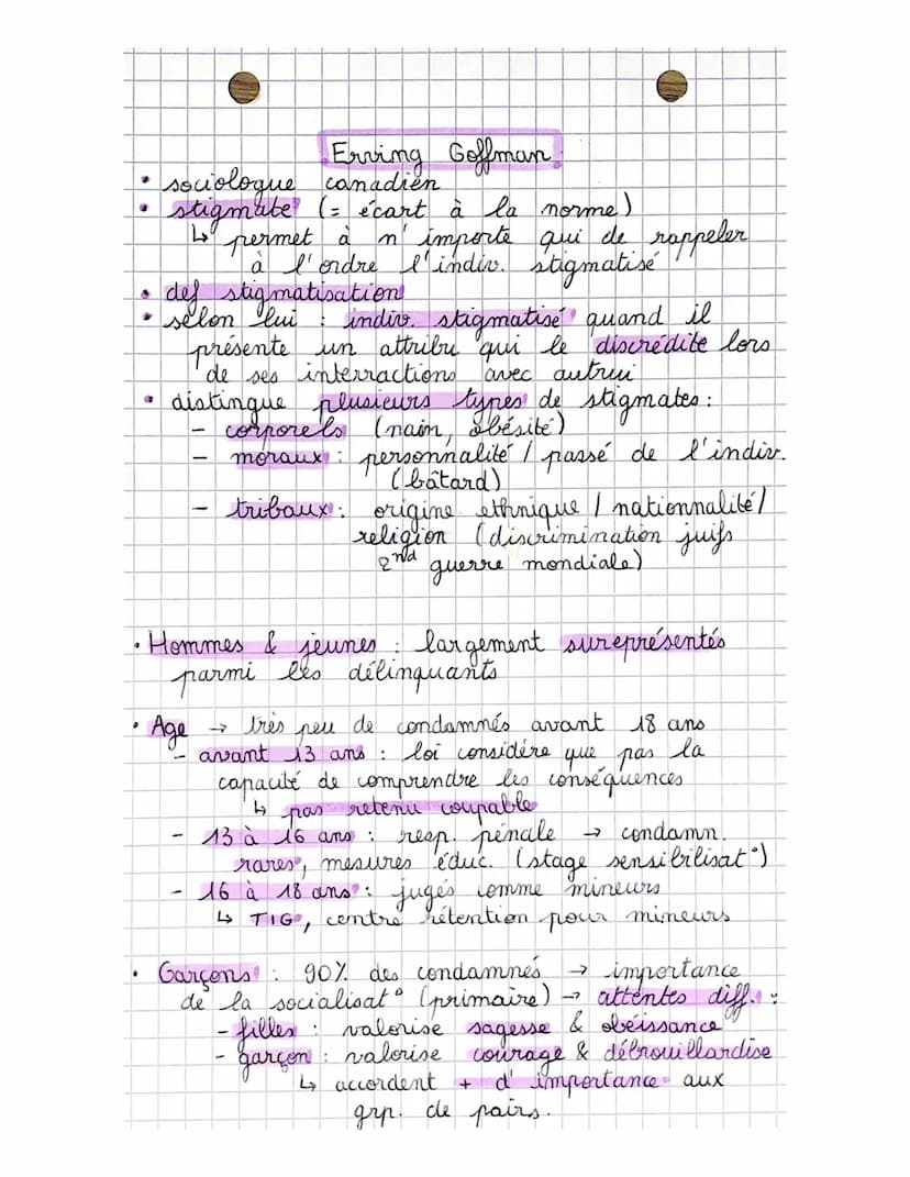 CHAP.
7
Processus sociaux qui conduisent à la
deviance
sociologie
?
Règles peuvent changer dans le temps
e
Déviance → gan qui ne respecte.
M