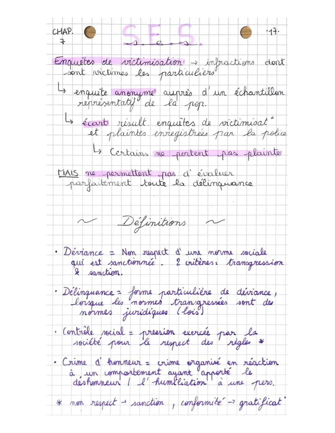 CHAP.
7
Processus sociaux qui conduisent à la
deviance
sociologie
?
Règles peuvent changer dans le temps
e
Déviance → gan qui ne respecte.
M