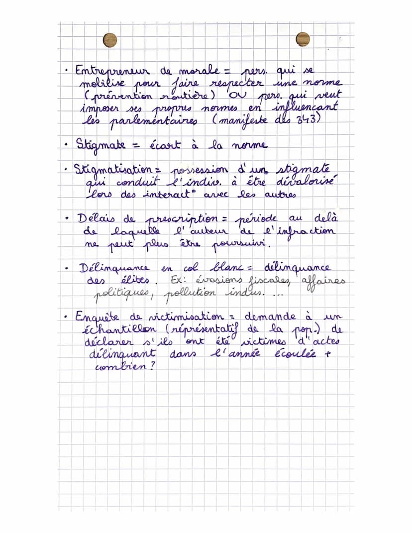 CHAP.
7
Processus sociaux qui conduisent à la
deviance
sociologie
?
Règles peuvent changer dans le temps
e
Déviance → gan qui ne respecte.
M