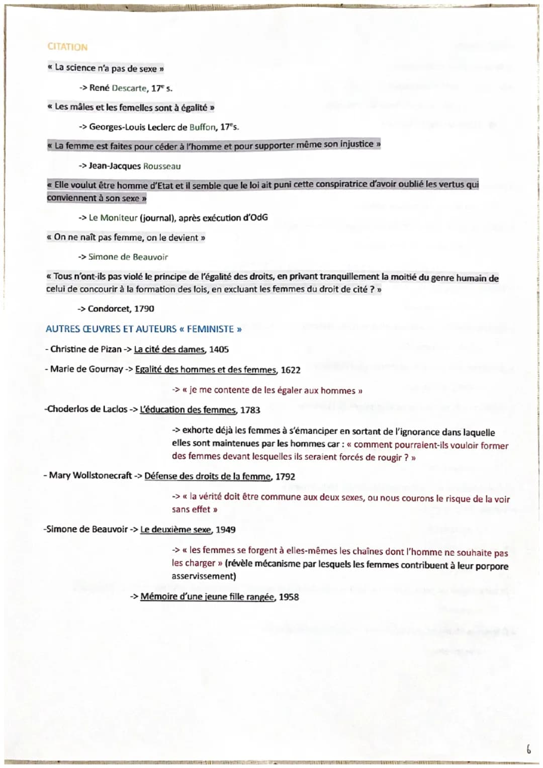 CEuvre : La Déclaration des droits de la femme et de la citoyenne, Olympe de Gouge, 1791
Parcours : Ecrire et combattre pour l'égalité
BAC D