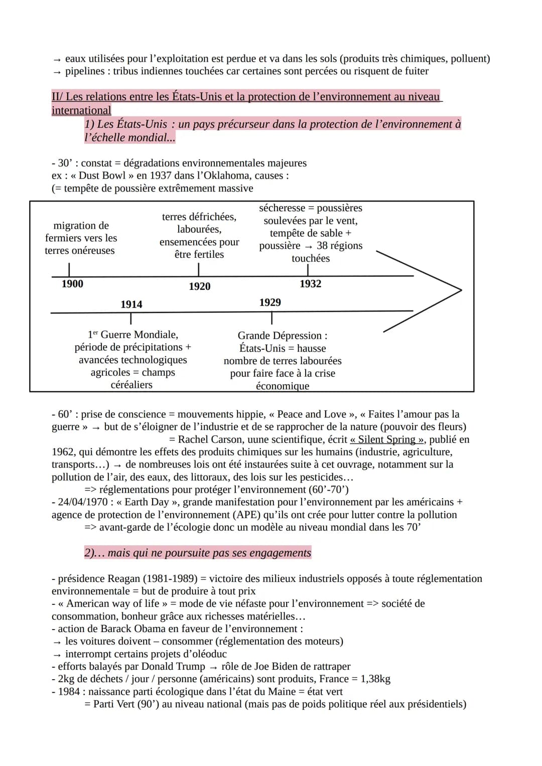 H.G.G.S.P. THÈME 4 : L’ENVIRONNEMENT ENTRE EXPLOITATION ET
PROTECTION : UN ENJEU PLANÉTAIRE
AXE 3: LES ÉTATS-UNIS
ET LA QUESTION ENVIRONNEME