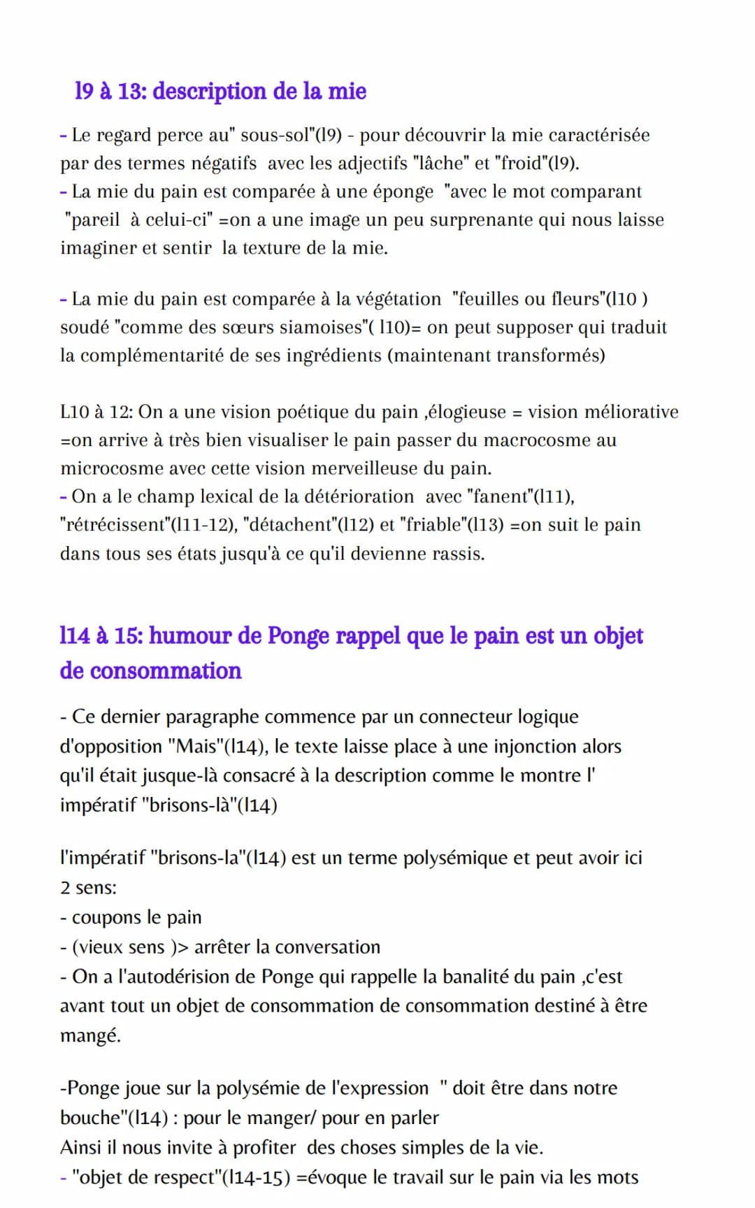 Explication de texte "Le pain"
Francis Ponge
Introduction:
Ponge publie en 1942, un recueil de poèmes Le parti pris des choses
et rompt avec