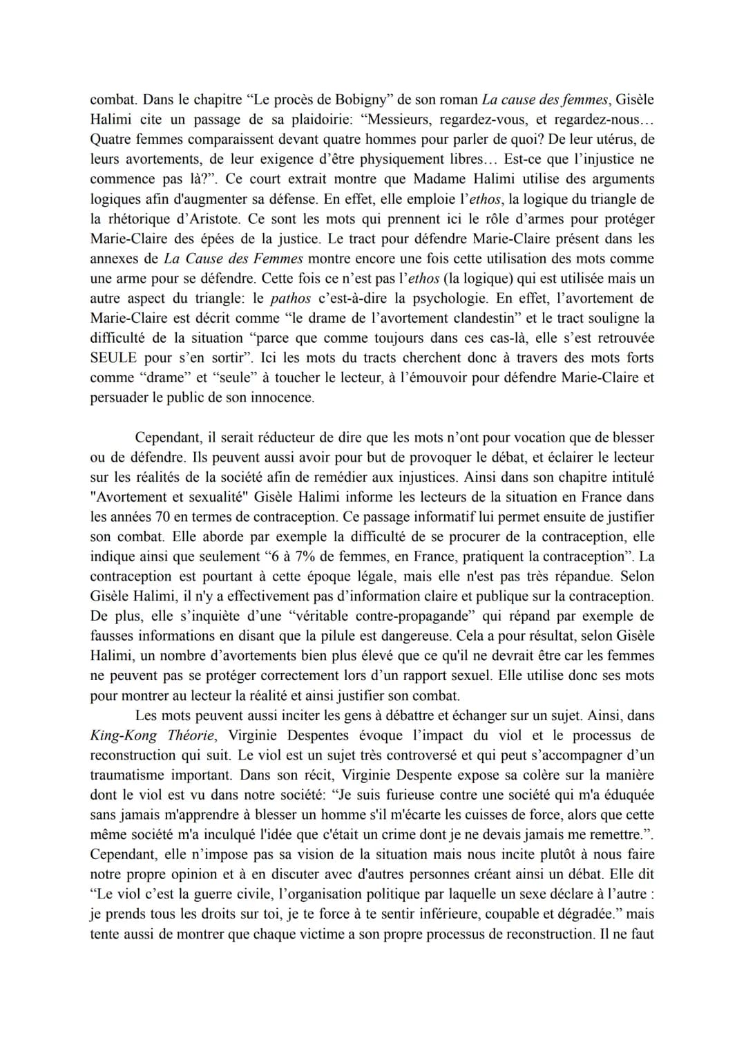 Dissertation: La littérature d'idée
Ambre MACAIRE
1B
A la fin de son autobiographie, Jean-Paul Sartre écrit «< Longtemps j'ai pris ma plume
