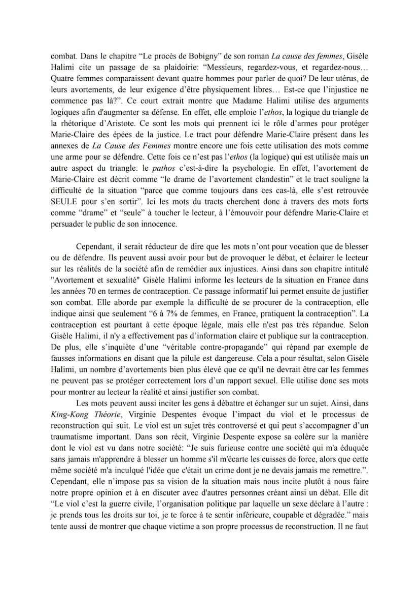 Dissertation: La littérature d'idée
Ambre MACAIRE
1B
A la fin de son autobiographie, Jean-Paul Sartre écrit «< Longtemps j'ai pris ma plume
